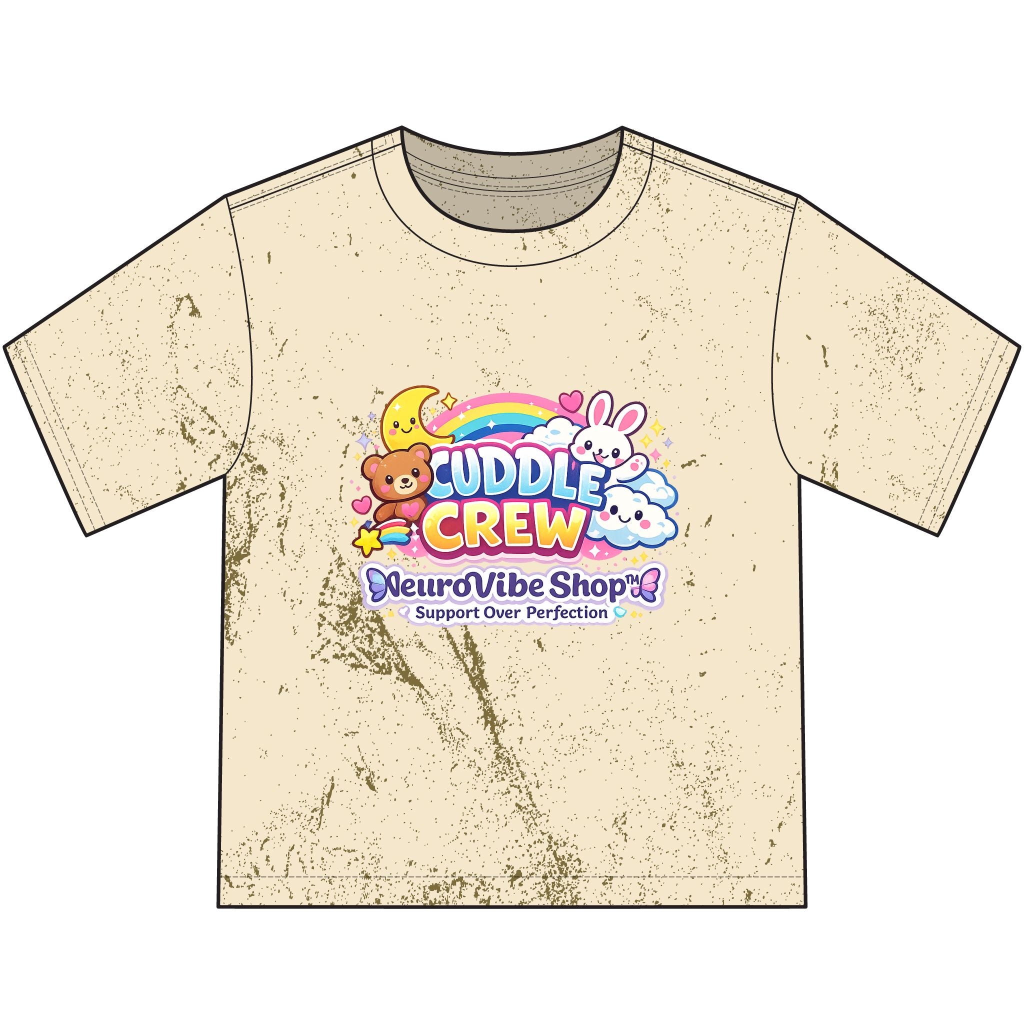 Cuddle Crew Youth T-Shirt | Currently on the Struggle Bus Back Print | NeuroVibe Shop™ Kids Mental Health Tee