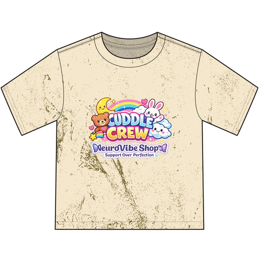 Cuddle Crew Youth T-Shirt | Currently on the Struggle Bus Back Print | NeuroVibe Shop™ Kids Mental Health Tee