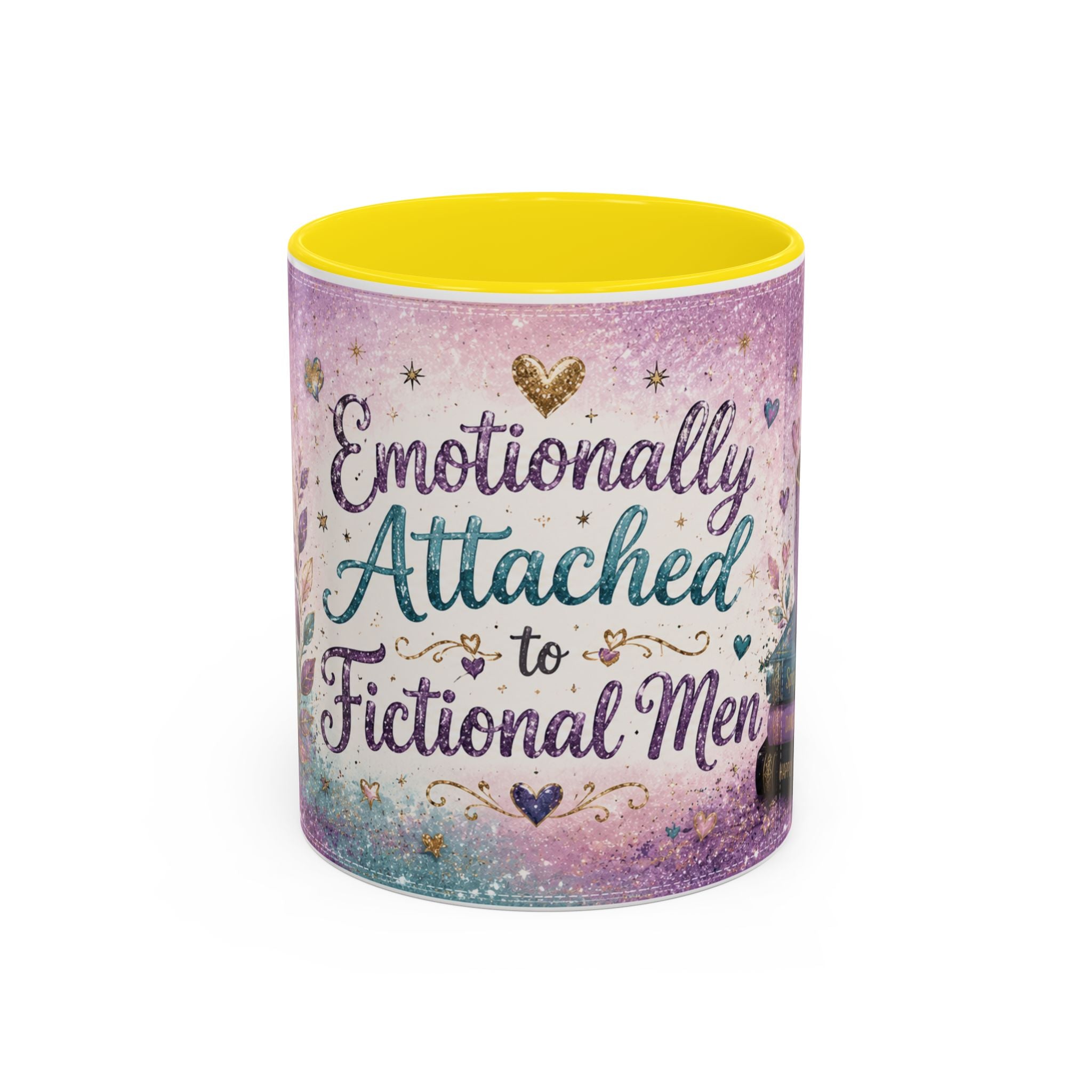 Emotionally Attached to Fictional Men Mug 💜 | Romance Reader Coffee Cup | NeuroVibe Shop™