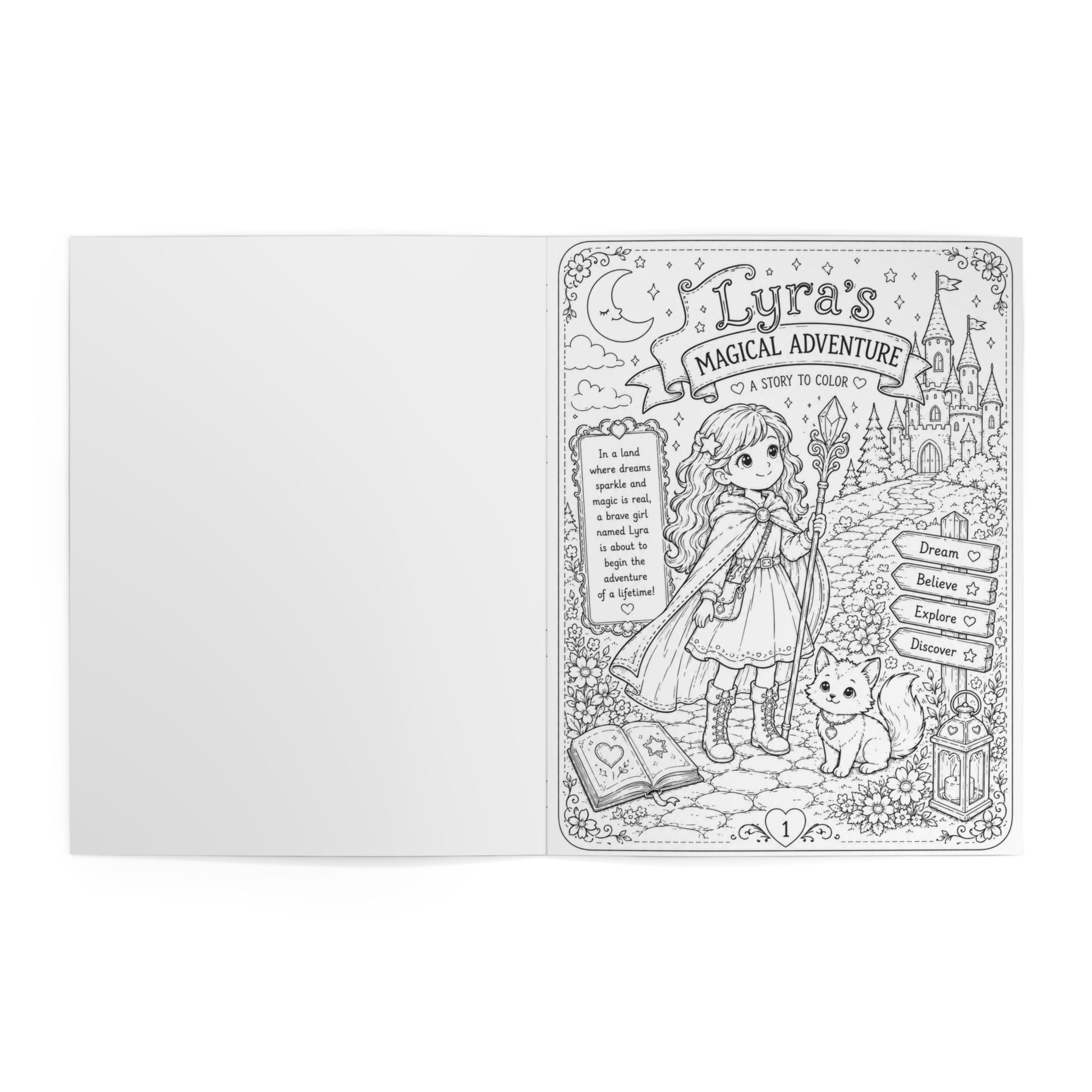 Lyra’s Magical Adventure: Fantasy Storybook Coloring for Kids |Coloring Book | NeuroVibe Shop™