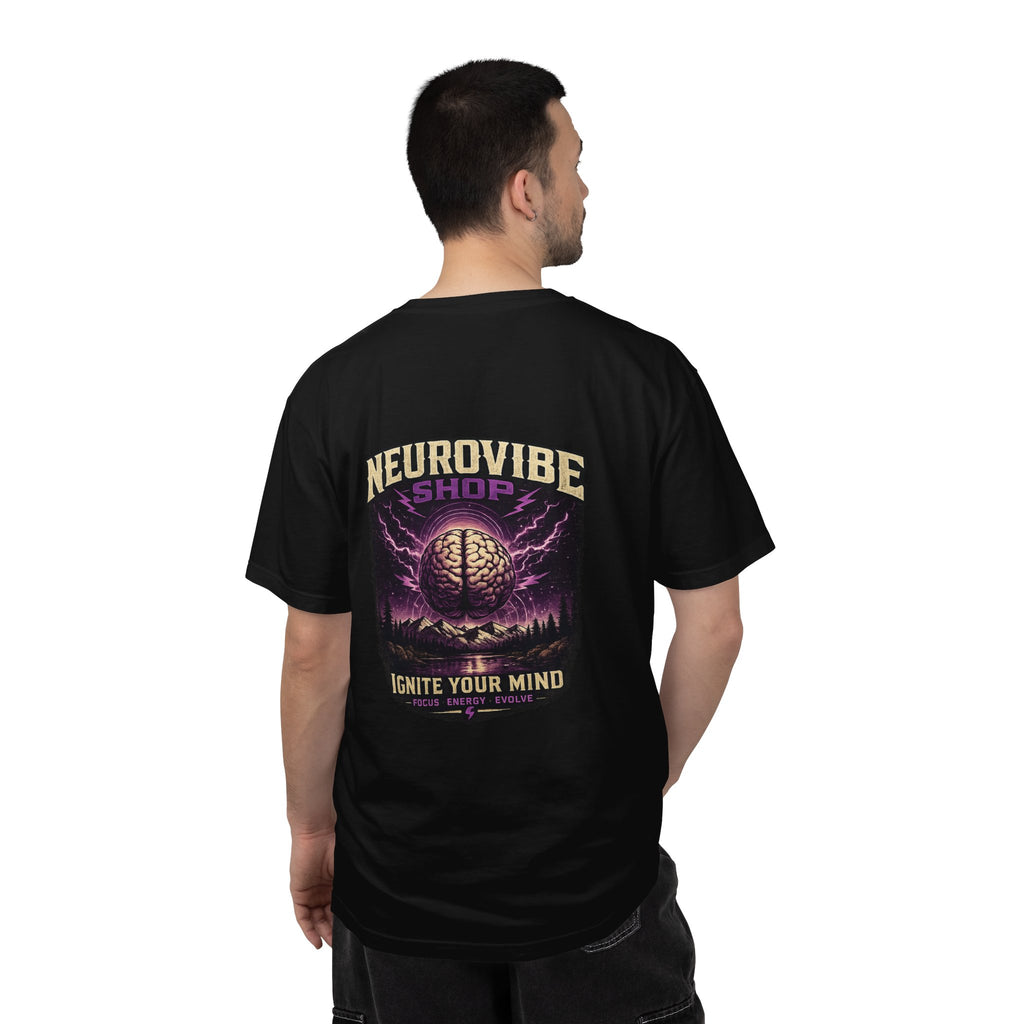 NeuroVibe Shop Ignite Your Mind T-Shirt | Purple Lightning Brain Graphic Tee | Neurodiversity Awareness Shirt | ADHD Autism Mental Health Support Apparel
