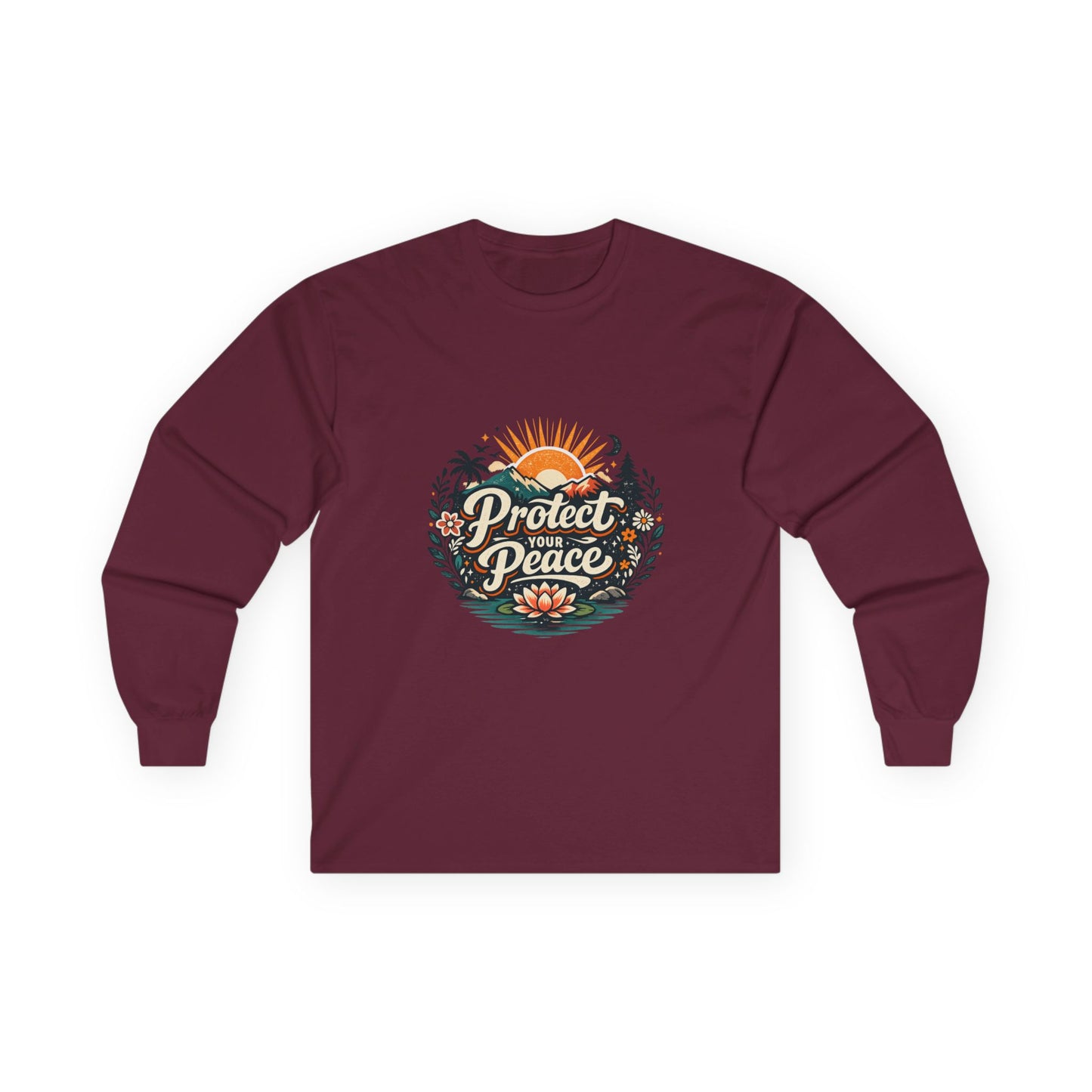 Protect Your Peace Long Sleeve Tee ✌️ | Cozy Self-Care Shirt | NeuroVibe Shop™