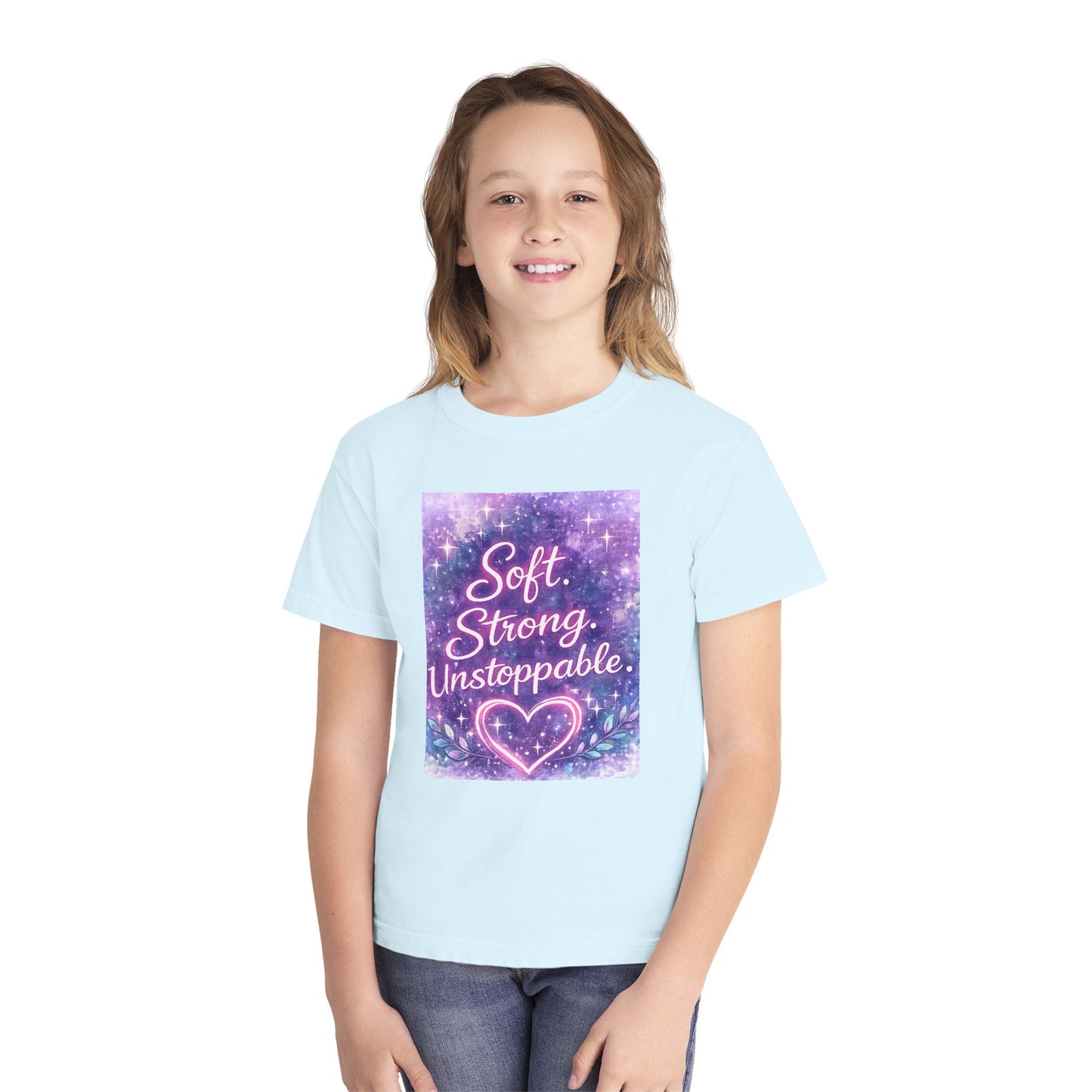 Soft Strong Unstoppable Kids T-Shirt | Positive Affirmation Tee | NeuroVibes 💜✨