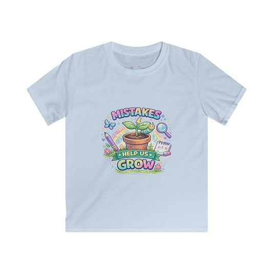 🌱 Mistakes Help Us Grow Shirt | Growth Mindset Graphic Tee | Positive School Apparel for Kids