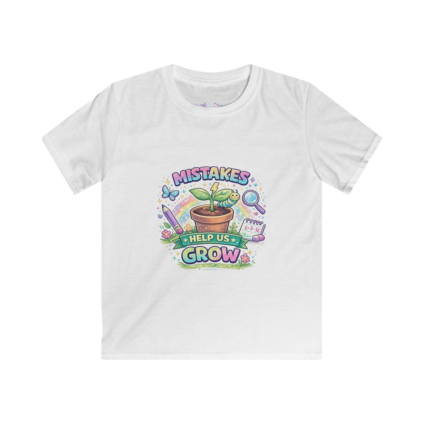 🌱 Mistakes Help Us Grow Shirt | Growth Mindset Graphic Tee | Positive School Apparel for Kids