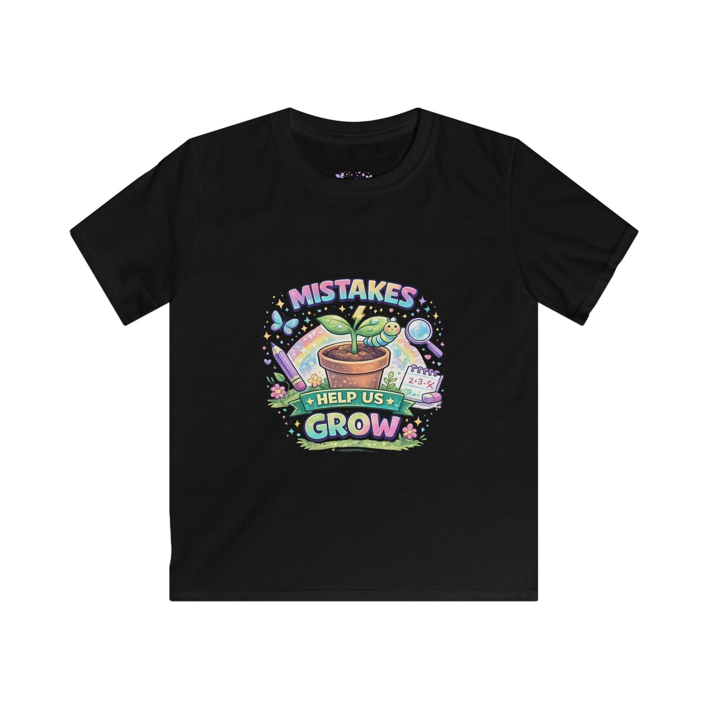 🌱 Mistakes Help Us Grow Shirt | Growth Mindset Graphic Tee | Positive School Apparel for Kids