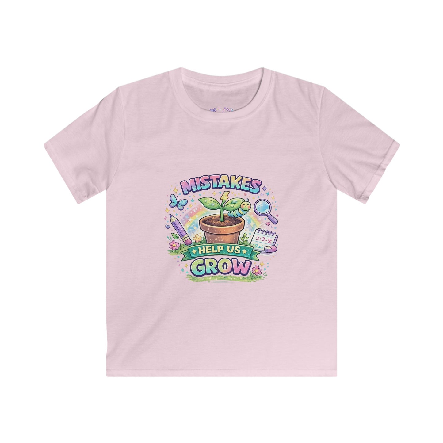 🌱 Mistakes Help Us Grow Shirt | Growth Mindset Graphic Tee | Positive School Apparel for Kids