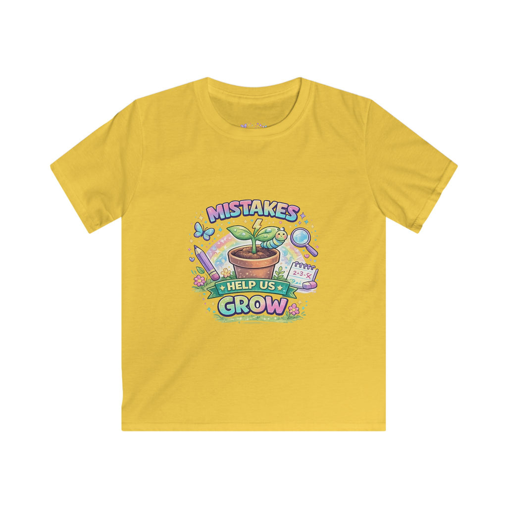 🌱 Mistakes Help Us Grow Shirt | Growth Mindset Graphic Tee | Positive School Apparel for Kids