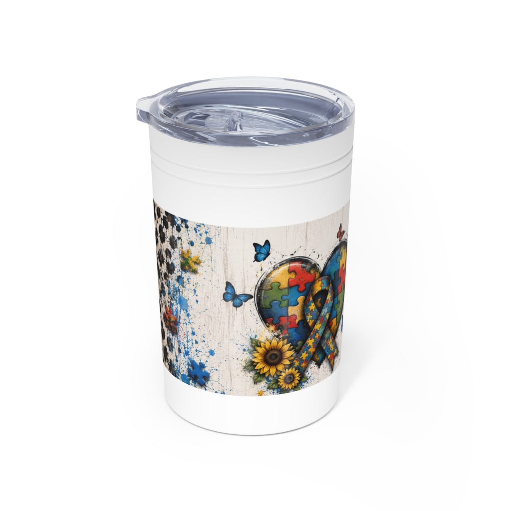 Autism Awareness Tumbler 🌈 | Puzzle Heart Travel Cup | NeuroVibe Shop™