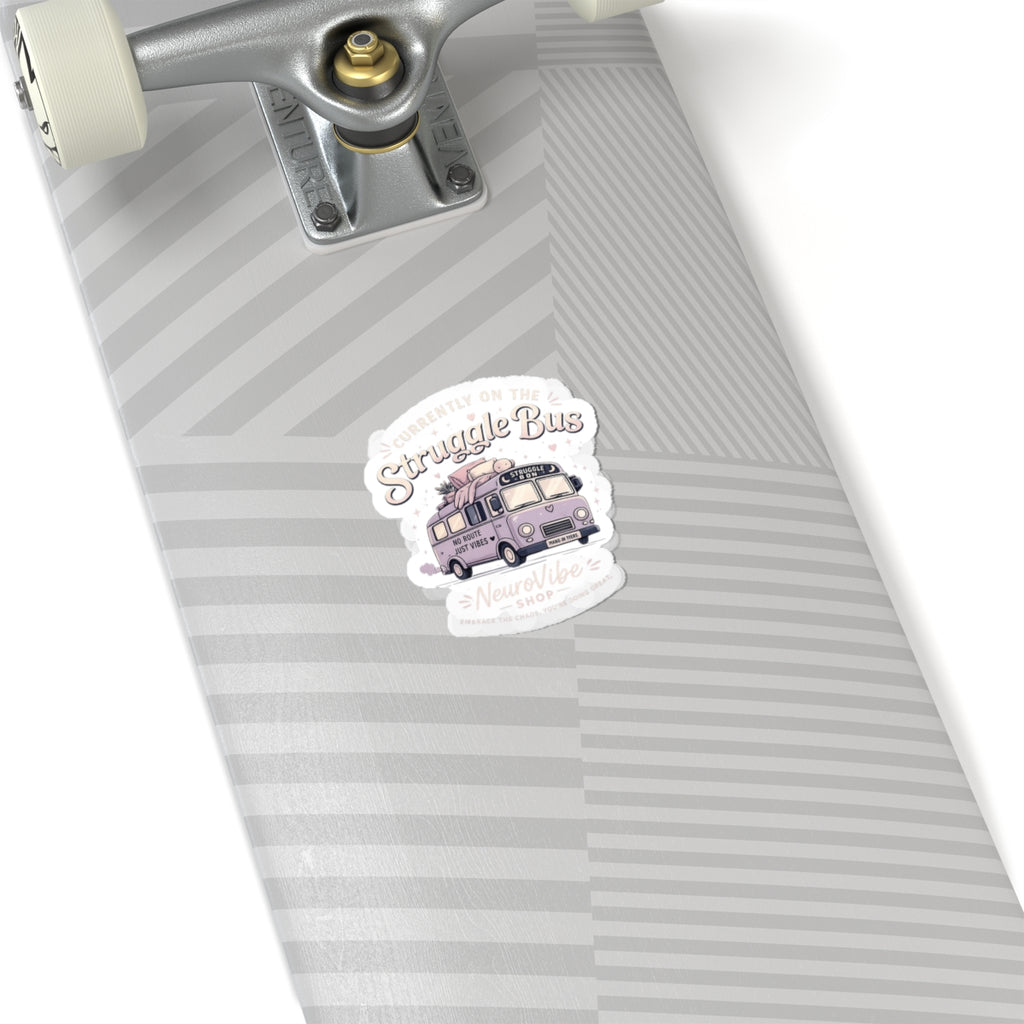 Currently on the Struggle Bus Sticker 🚌 | Retro Mental Health Decal | NeuroVibe Shop™