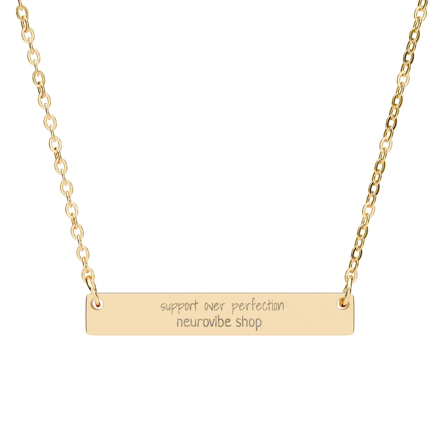 NeuroVibe Support Over Perfection Necklace Charm | Butterfly Mental Health Jewelry | Neurodiversity Gift | Inspirational Engraved Pendant