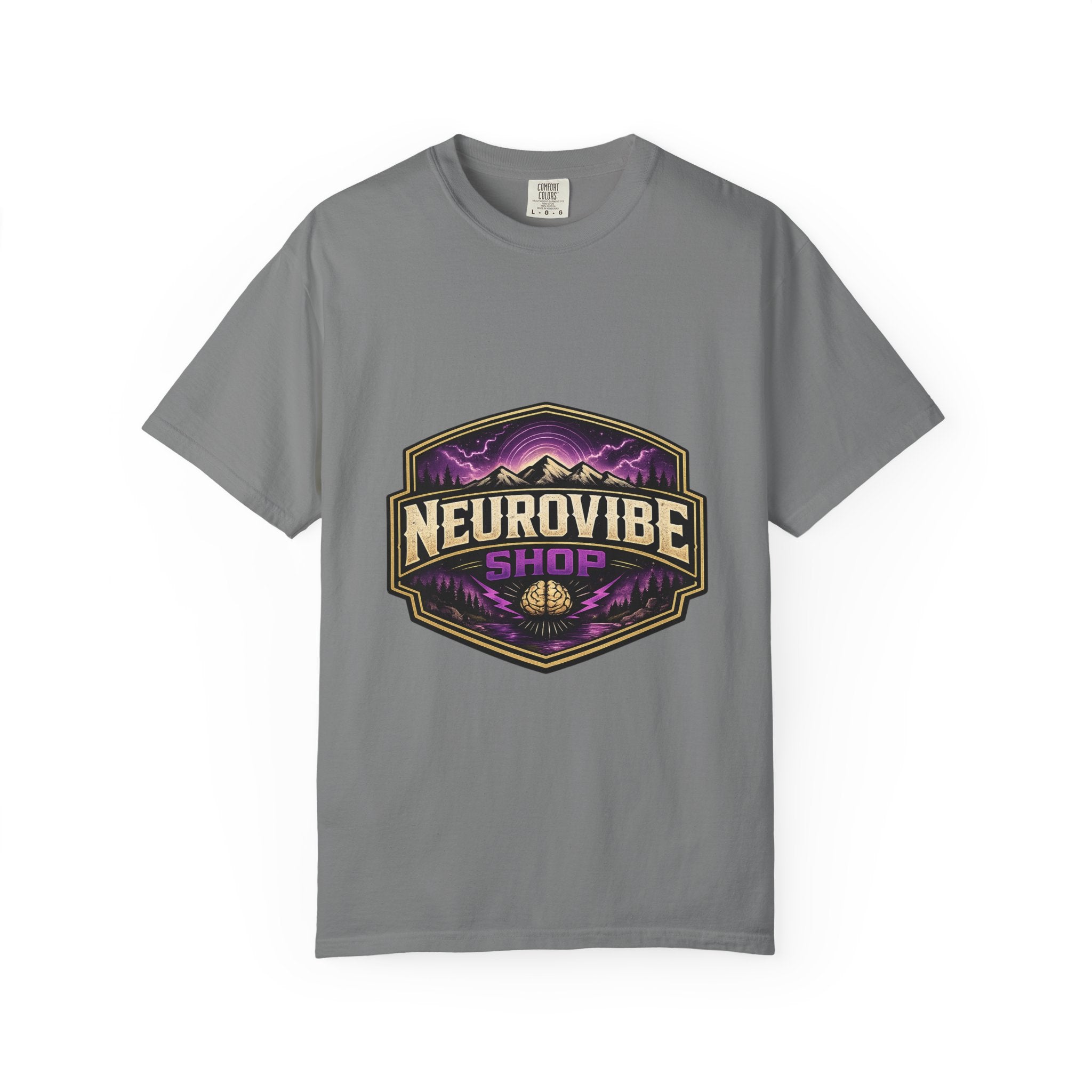 NeuroVibe Shop Ignite Your Mind T-Shirt | Purple Lightning Brain Graphic Tee | Neurodiversity Awareness Shirt | ADHD Autism Mental Health Support Apparel