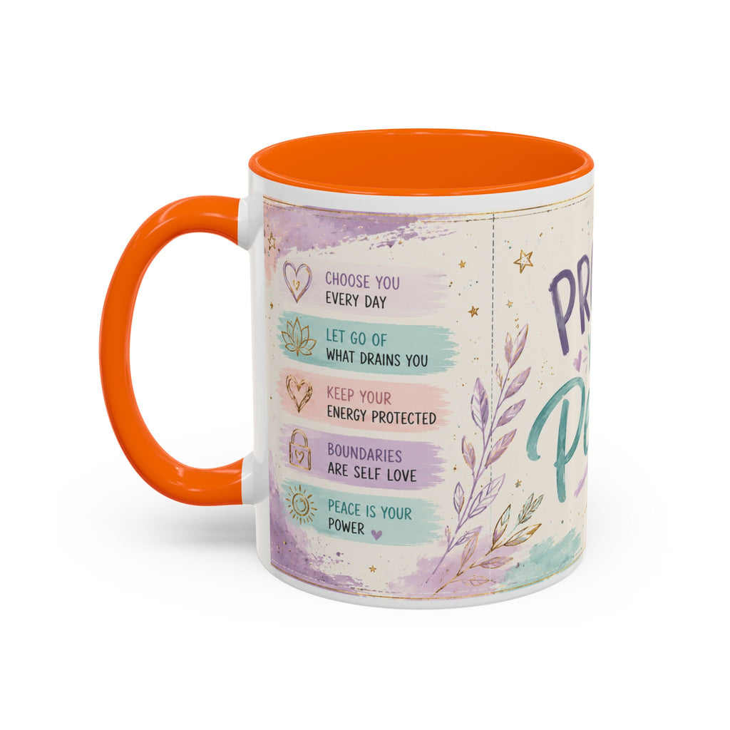 Protect Your Peace Mug ✨ | Pastel Self-Care Coffee Cup | NeuroVibe Shop™