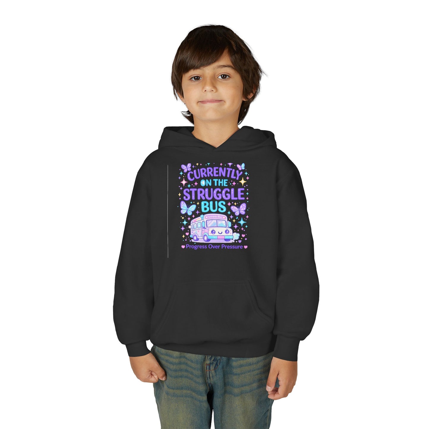 Currently on the Struggle Bus Youth Hoodie | NeuroVibe Shop™ Mental Health Awareness Hoodie