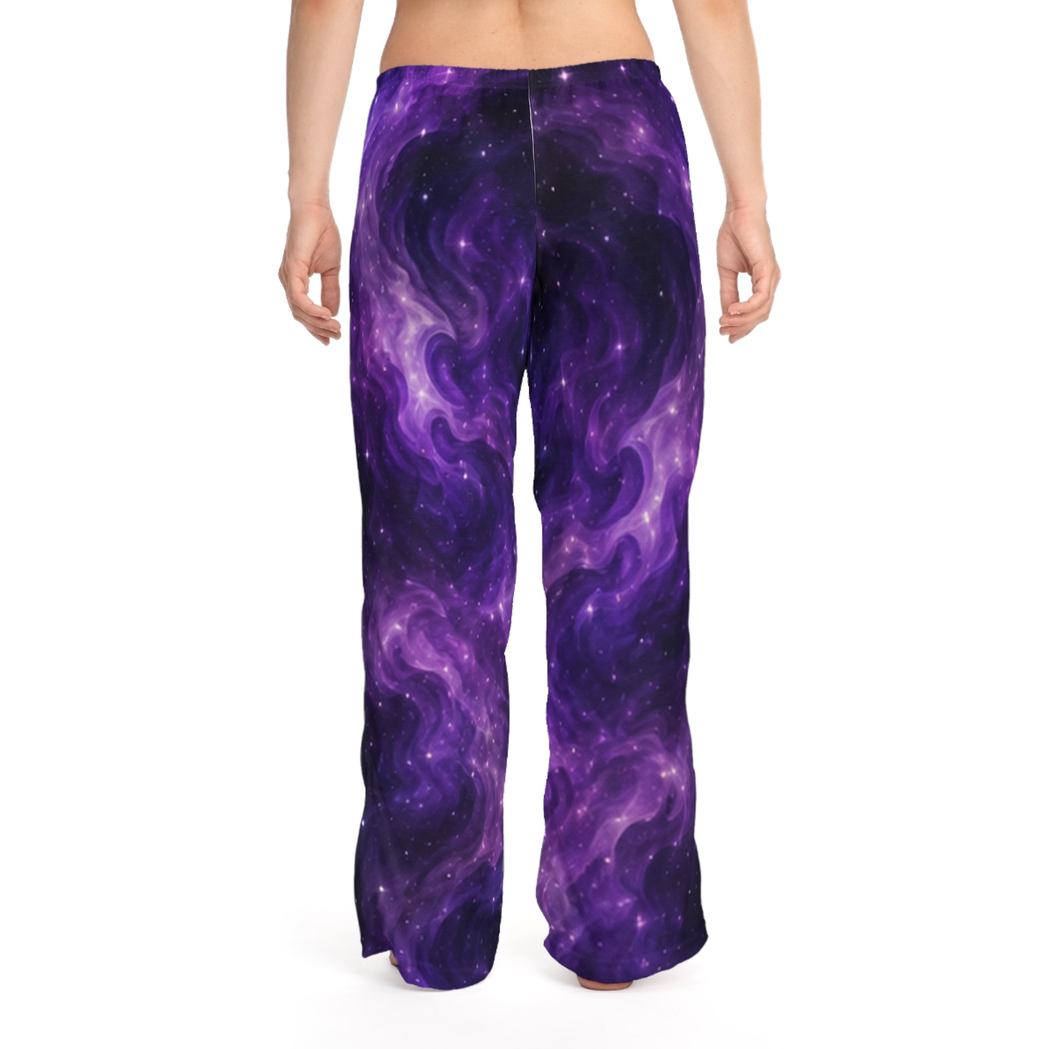 Purple Galaxy Women’s Pajama Pants | Cosmic Nebula Lounge Pants | NeuroVibe Shop™