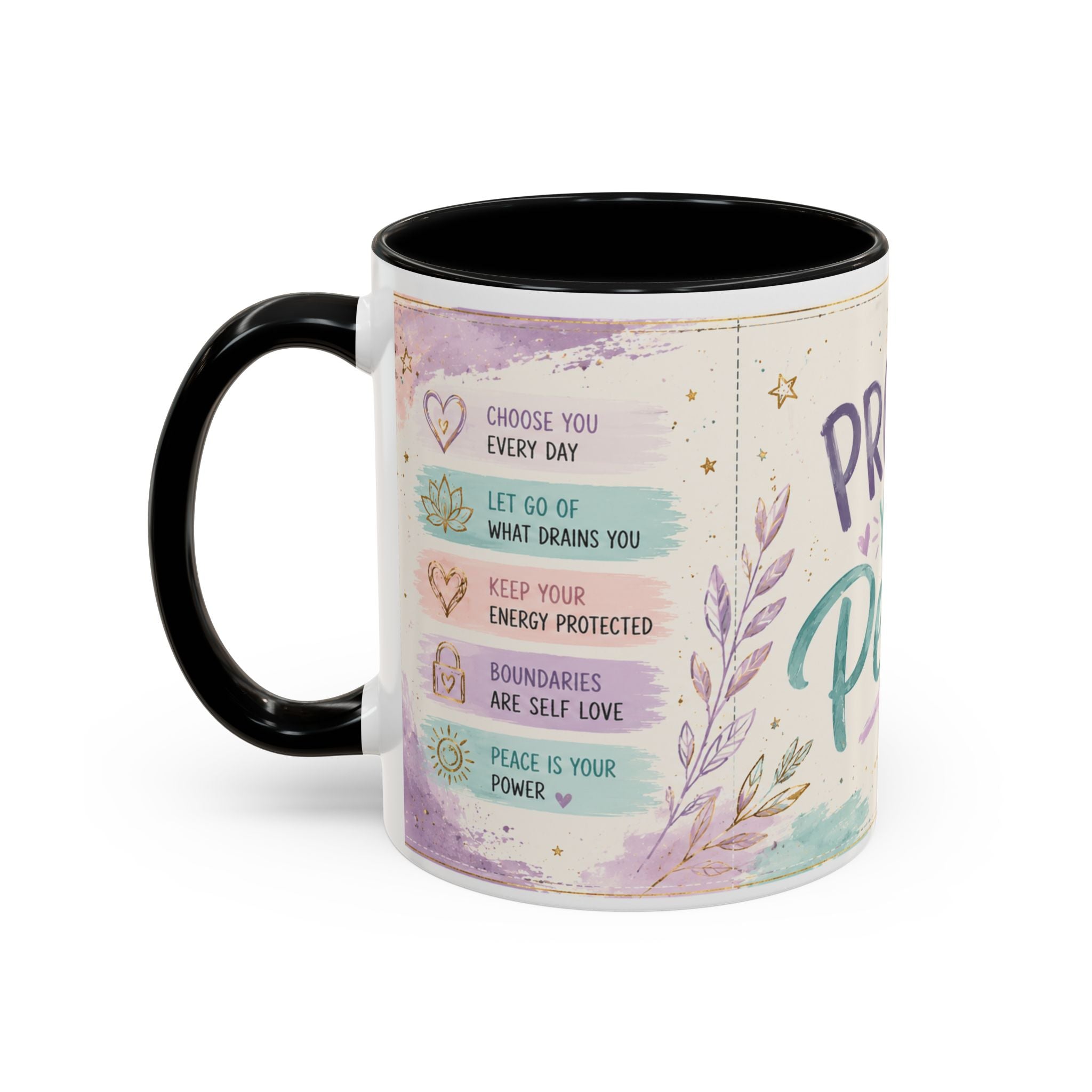 Protect Your Peace Mug ✨ | Pastel Self-Care Coffee Cup | NeuroVibe Shop™