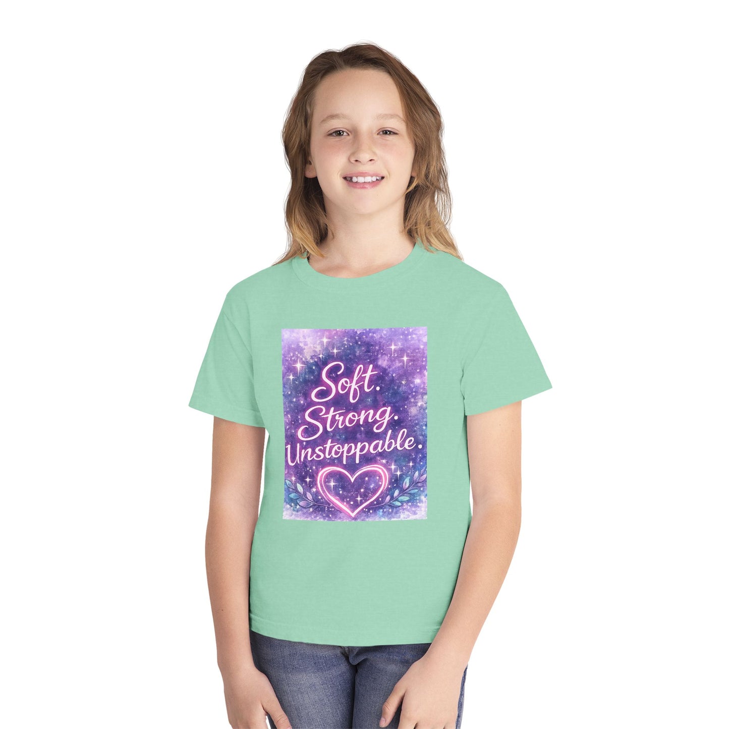 Soft Strong Unstoppable Kids T-Shirt | Positive Affirmation Tee | NeuroVibes 💜✨