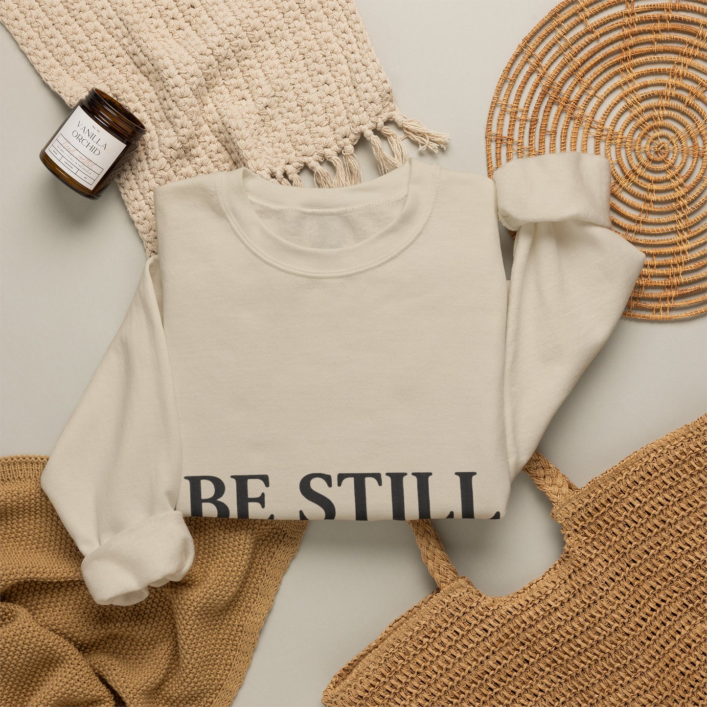 Be Still & Know Crewneck Sweatshirt | Psalm 46:10 Christian Faith Sweatshirt