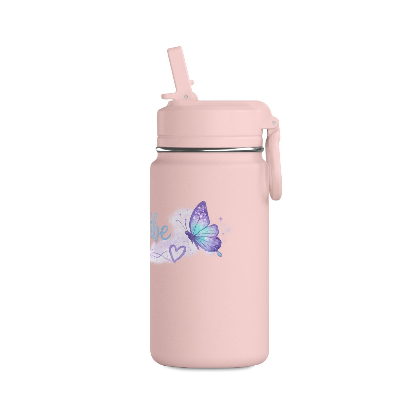 NeuroVibe Butterfly Mini Water Bottle | Kids Back-to-School Drink Bottle | Purple Teal School Hydration Bottle