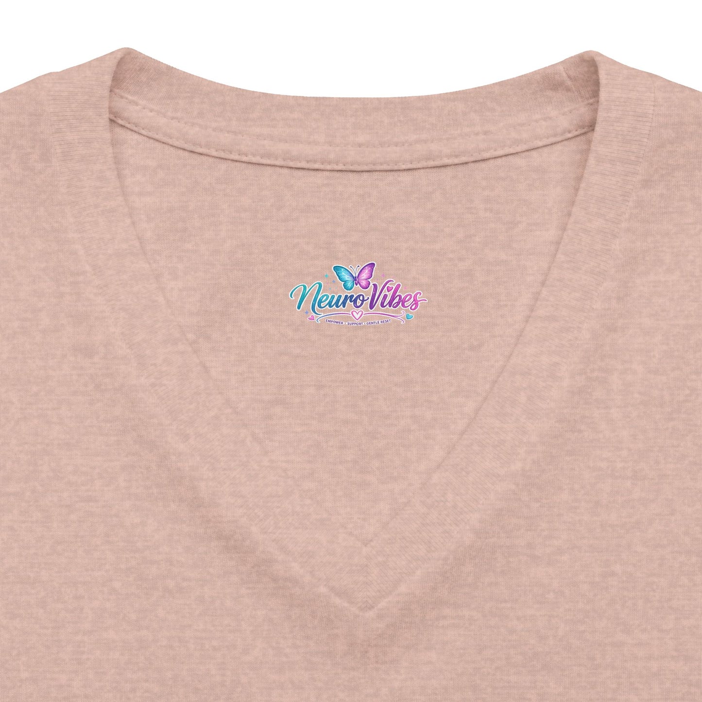 V‑Neck Tee — NeuroVibes Positive Affirmation T-Shirt | Choose Grace Over Perfection 💜🦋