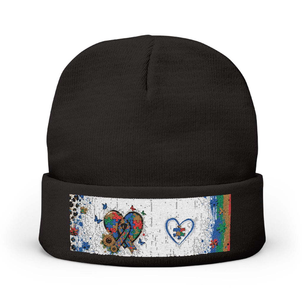 Rainbow Heart Beanie 💛 | Autism Awareness Knit Hat | NeuroVibe Shop™