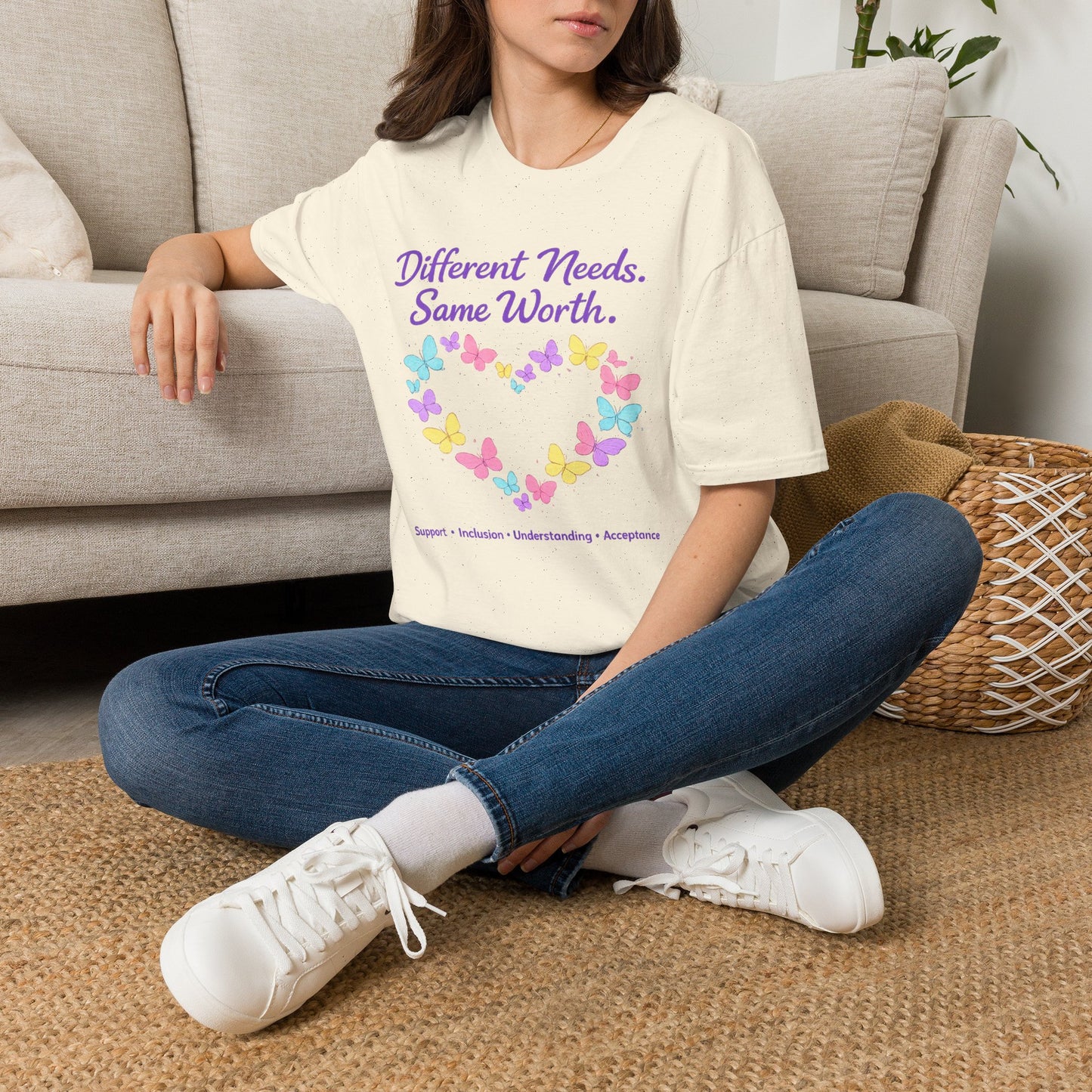 Different Needs Same Worth Shirt | Special Needs Awareness Tee | Neurodiversity Acceptance Butterfly T-Shirt