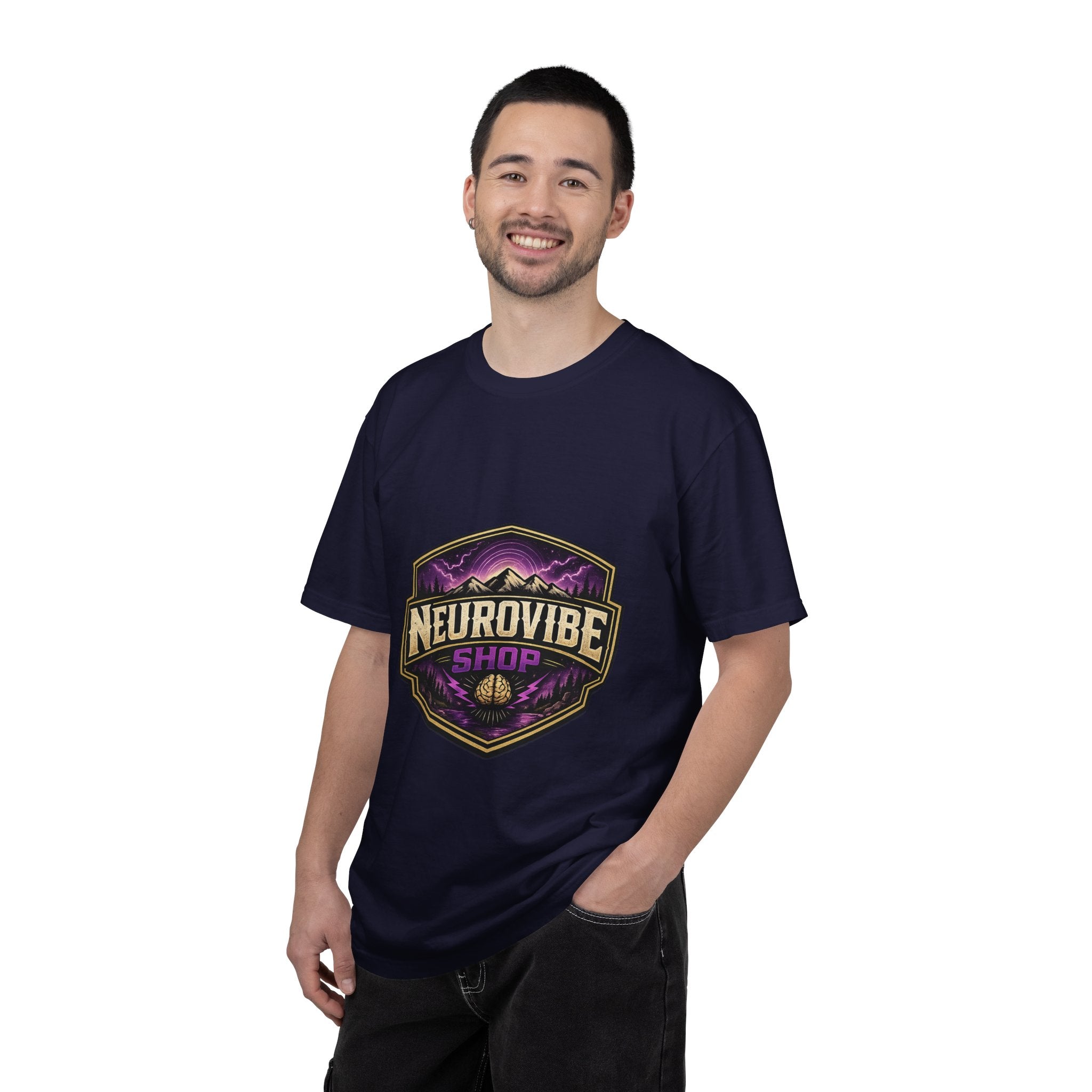 NeuroVibe Shop Ignite Your Mind T-Shirt | Purple Lightning Brain Graphic Tee | Neurodiversity Awareness Shirt | ADHD Autism Mental Health Support Apparel