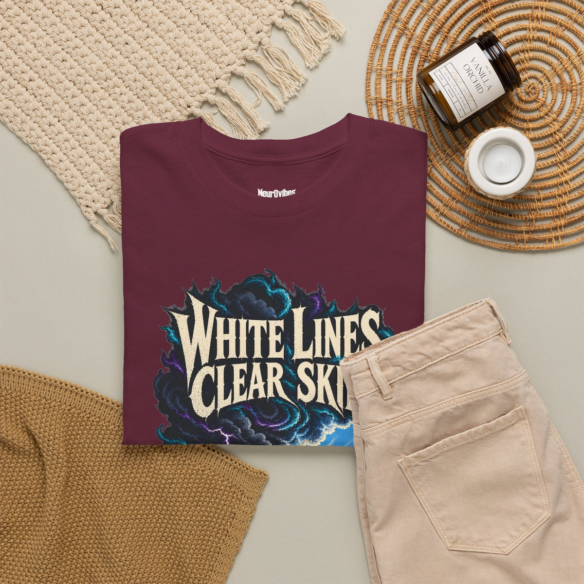 White Lines Clear Skies Band Tee | Neur0vibes Rock Shirt