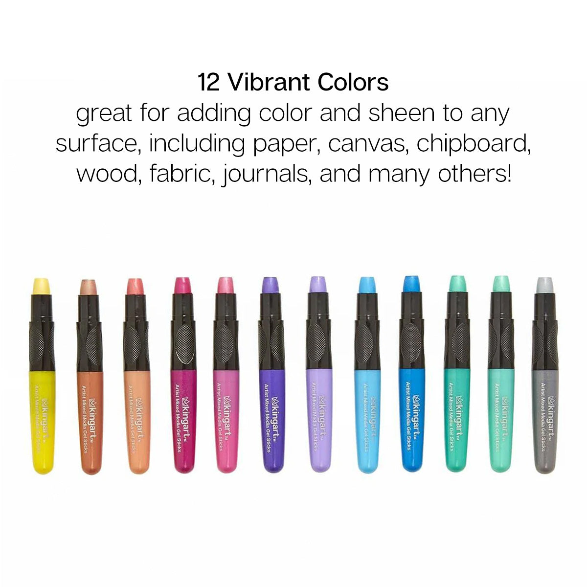 🌈 Mixed Media Gel Stick Crayons - 12 Metallic Colors