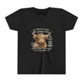 Highland Cow Kids T-Shirt | Be Proud of How Far You’ve Come Motivational Youth Tee | Inspirational Farm Animal Shirt for Boys & Girls