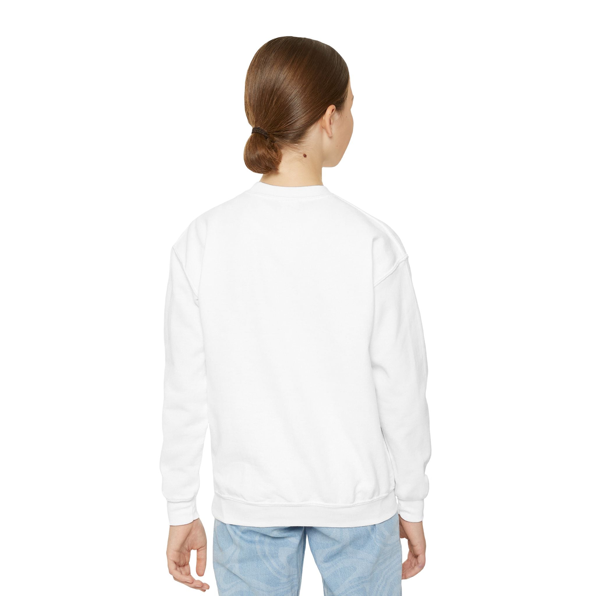 Axolotl Moonlight Youth Crewneck Sweatshirt | Cute Kawaii Night Sky Kids Pullover | NeuroVibe Shop™