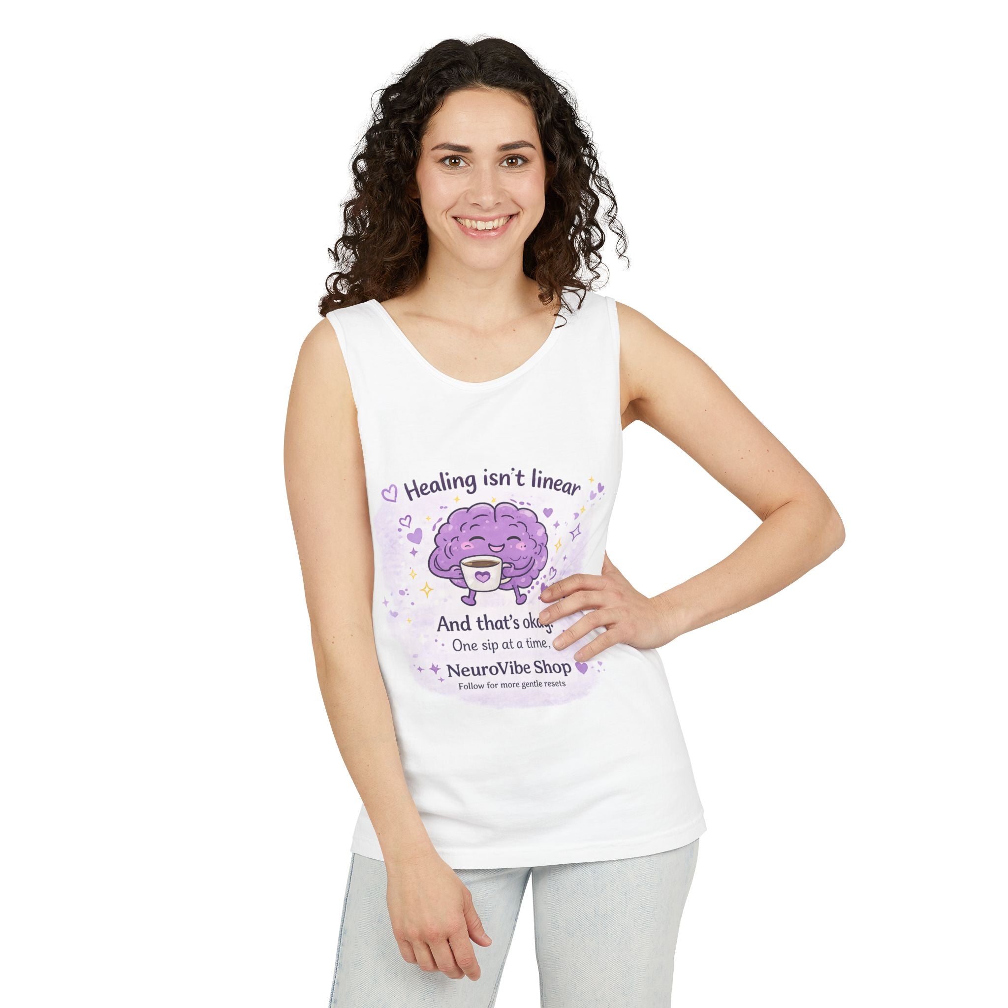 Healing Isn’t Linear Tank Top | Mental Health Awareness Shirt | NeuroVibe Shop™
