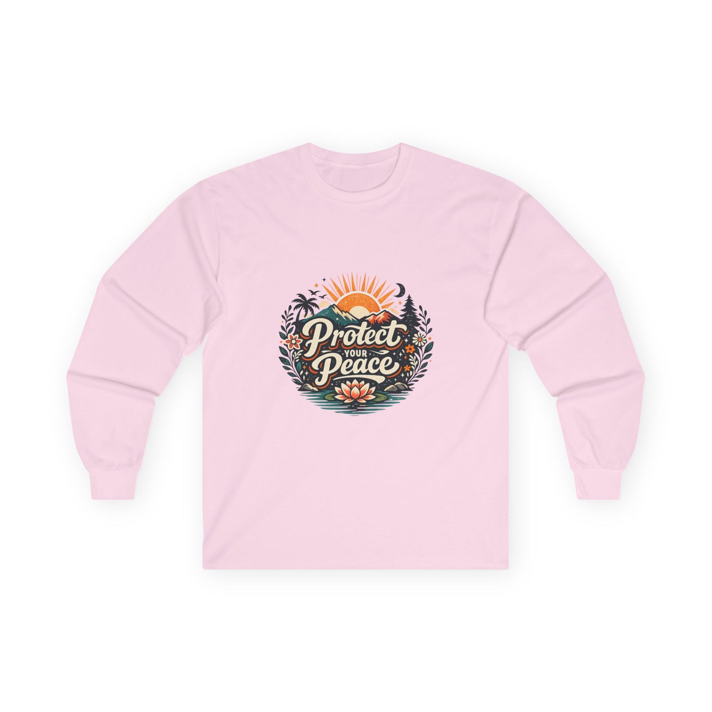 Protect Your Peace Long Sleeve Tee ✌️ | Cozy Self-Care Shirt | NeuroVibe Shop™