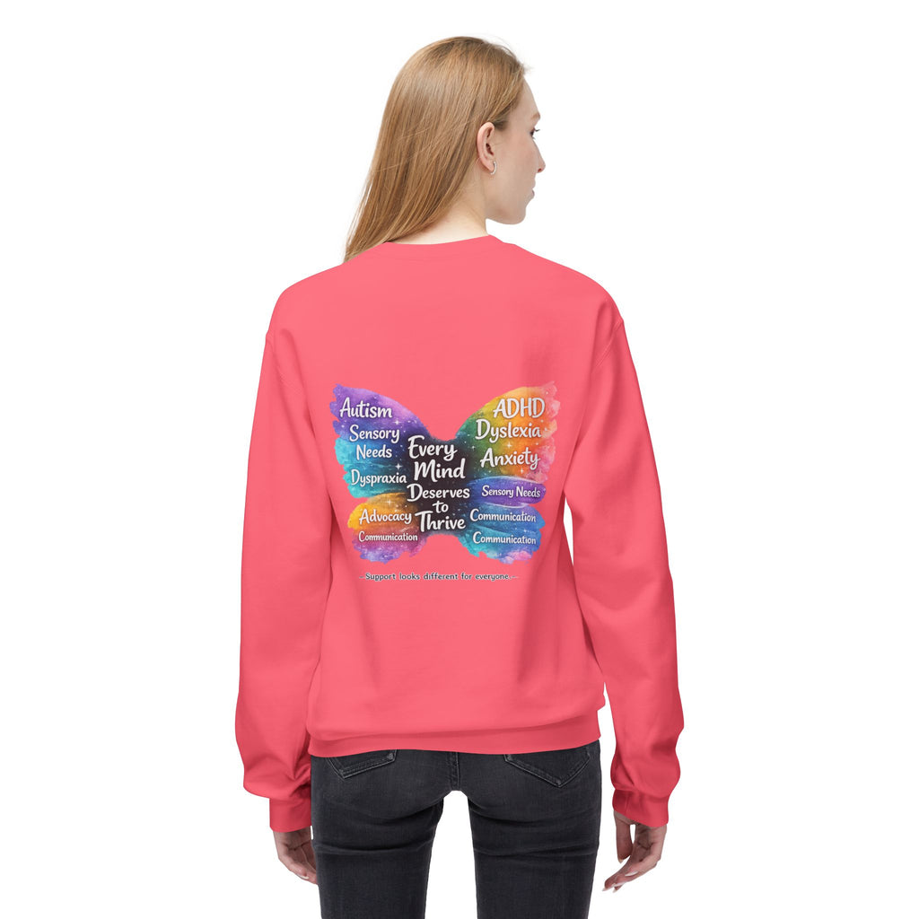 Different Needs Same Worth Crewneck | Special Needs Awareness Sweatshirt | Neurodiversity Acceptance Butterfly Sweatshirt | Inclusion Support Sweatshirt