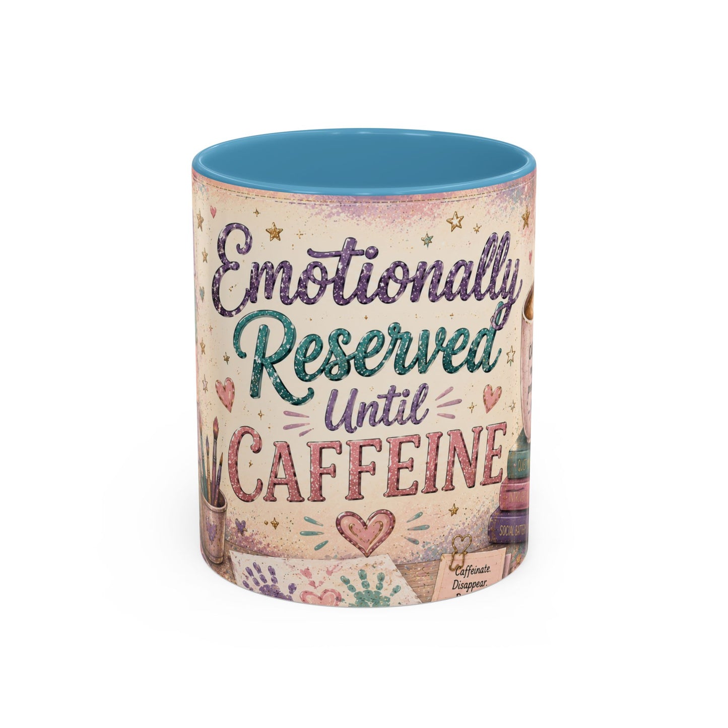Emotionally Reserved Until Caffeine Mug ✨ | Cozy Introvert Coffee Cup | NeuroVibe Shop™