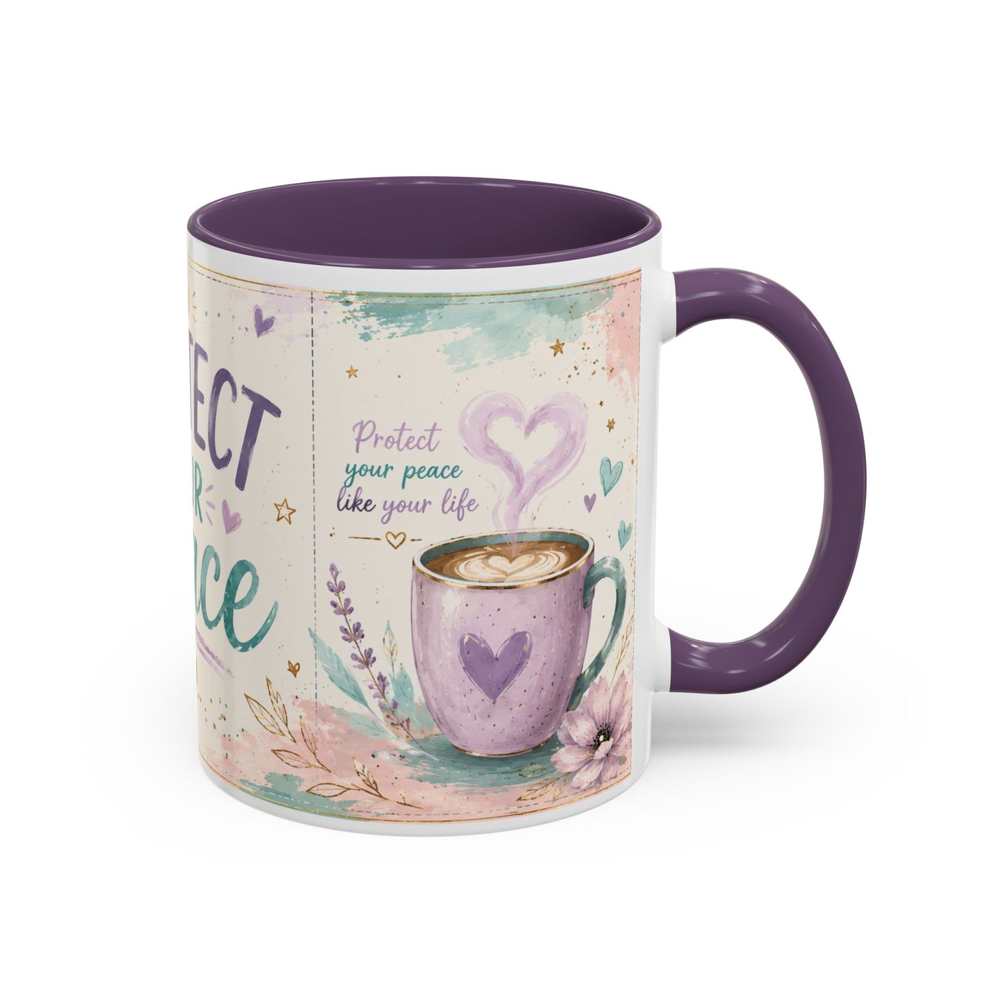 Protect Your Peace Mug ✨ | Pastel Self-Care Coffee Cup | NeuroVibe Shop™