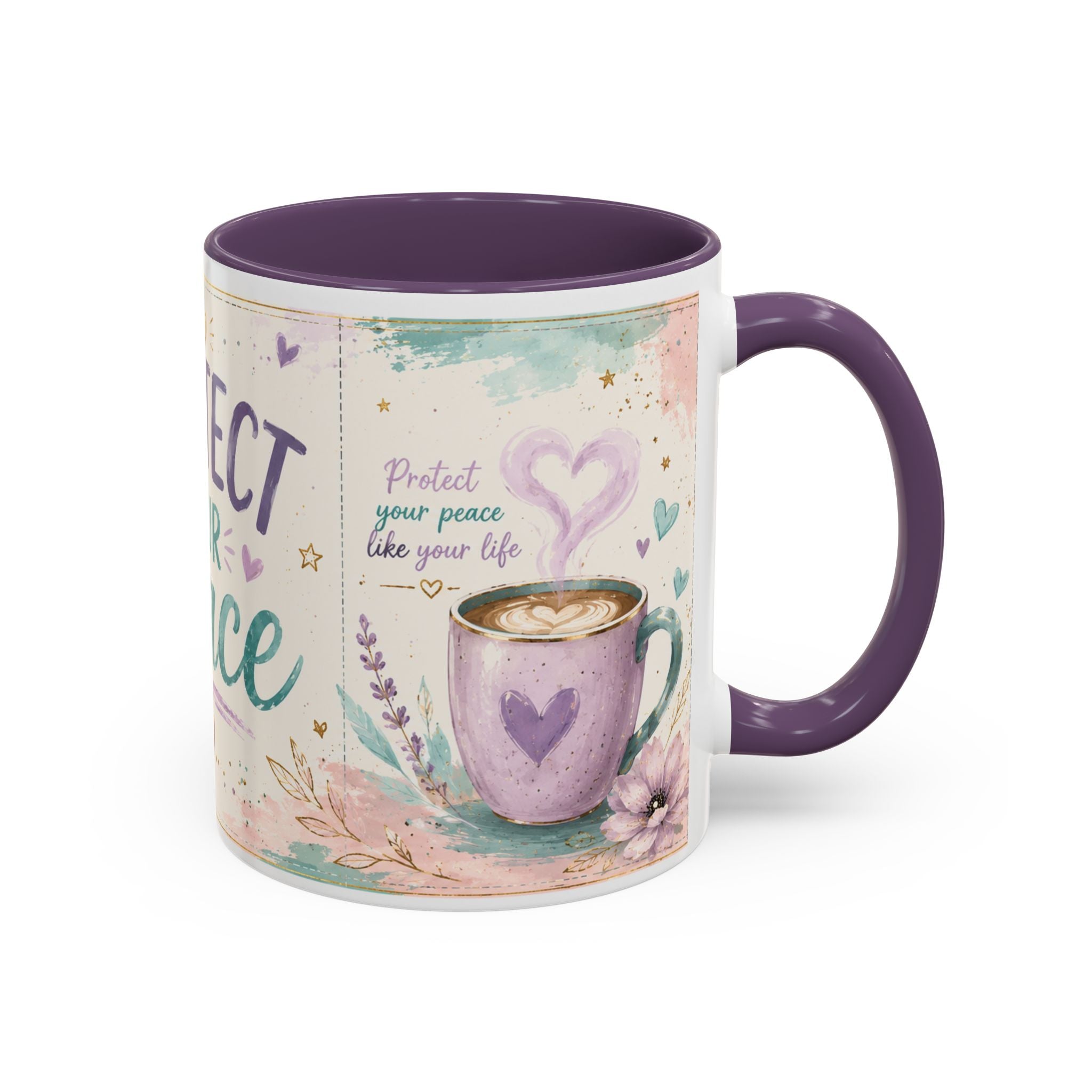 Protect Your Peace Mug ✨ | Pastel Self-Care Coffee Cup | NeuroVibe Shop™