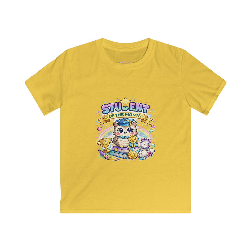 Student of the Month T-Shirt | Kids School Achievement Tee | Honor Roll Inspired Shirt | Academic Award Apparel 🏆🦉⭐📚