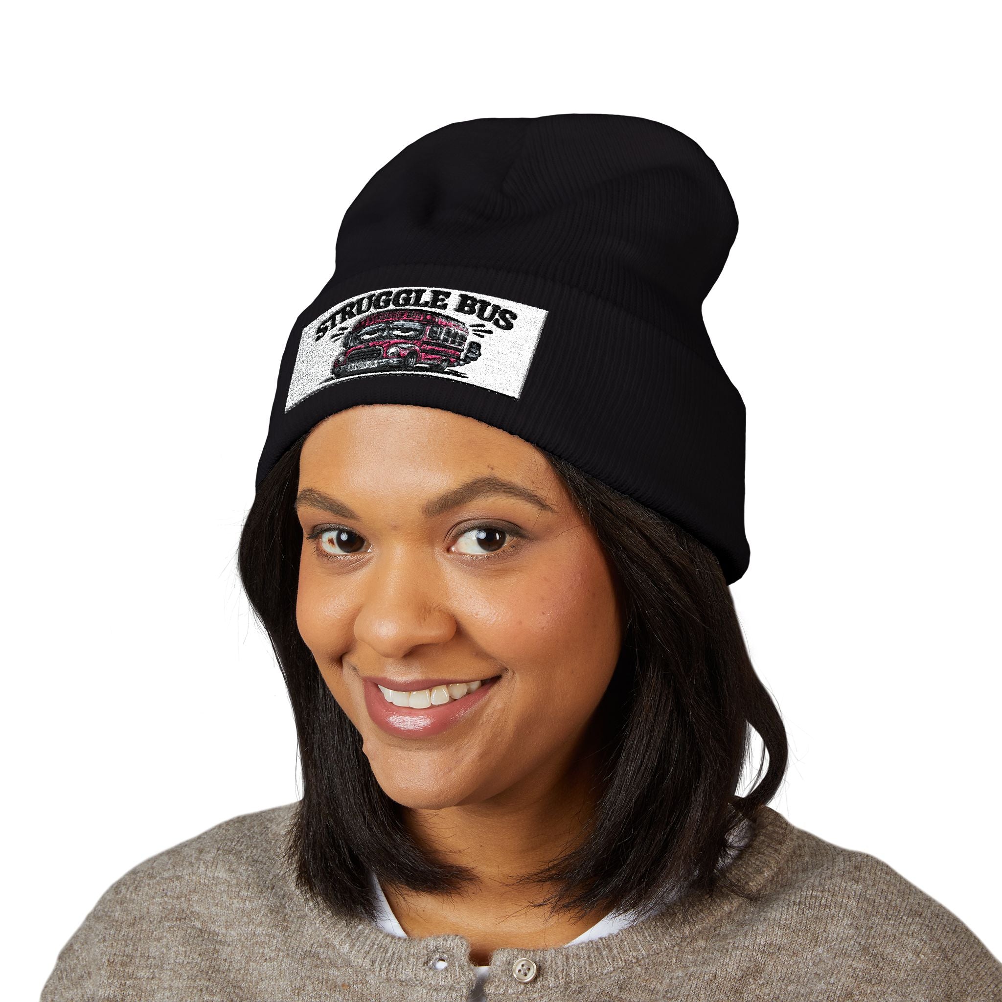 Currently on the Struggle Bus Beanie 🚌 | Cozy Embroidered Knit Hat | NeuroVibe Shop™