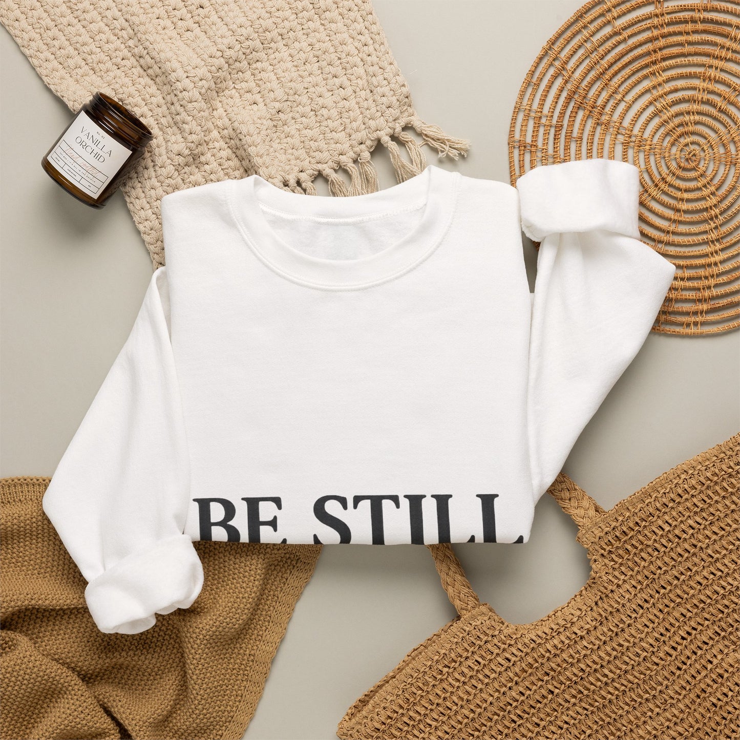 Be Still & Know Crewneck Sweatshirt | Psalm 46:10 Christian Faith Sweatshirt