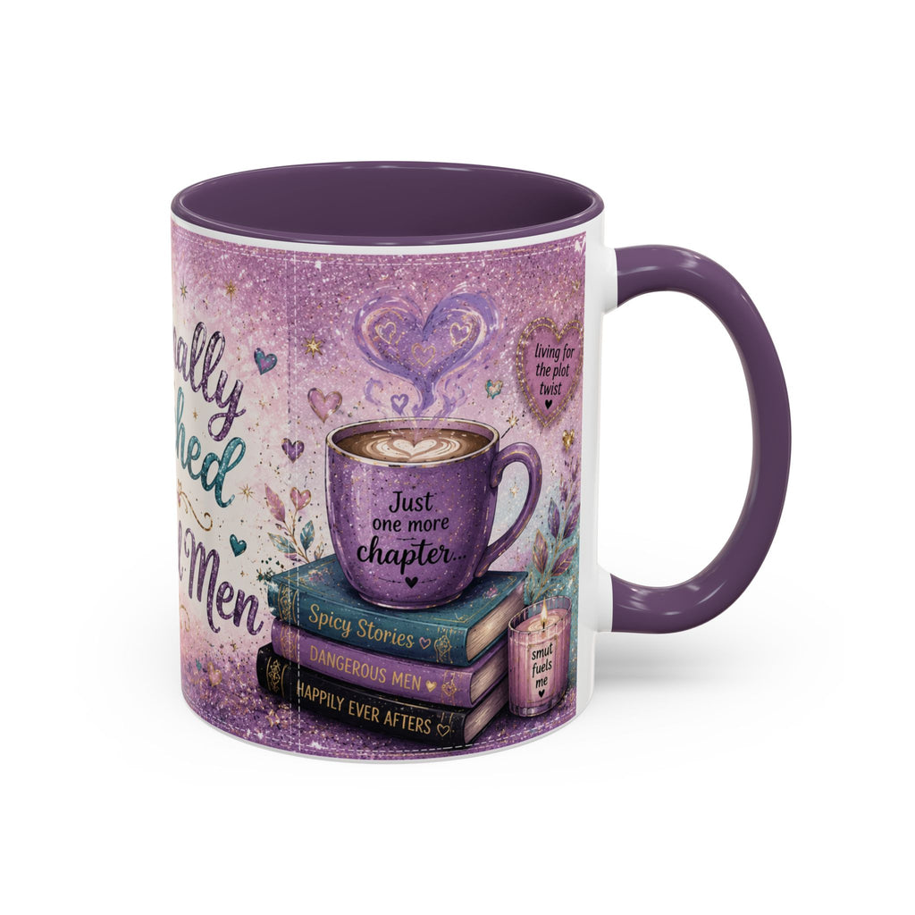 Emotionally Attached to Fictional Men Mug 💜 | Romance Reader Coffee Cup | NeuroVibe Shop™
