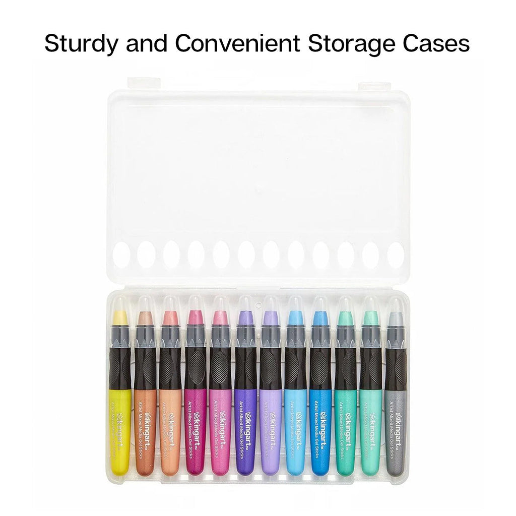 🌈 Mixed Media Gel Stick Crayons - 12 Metallic Colors