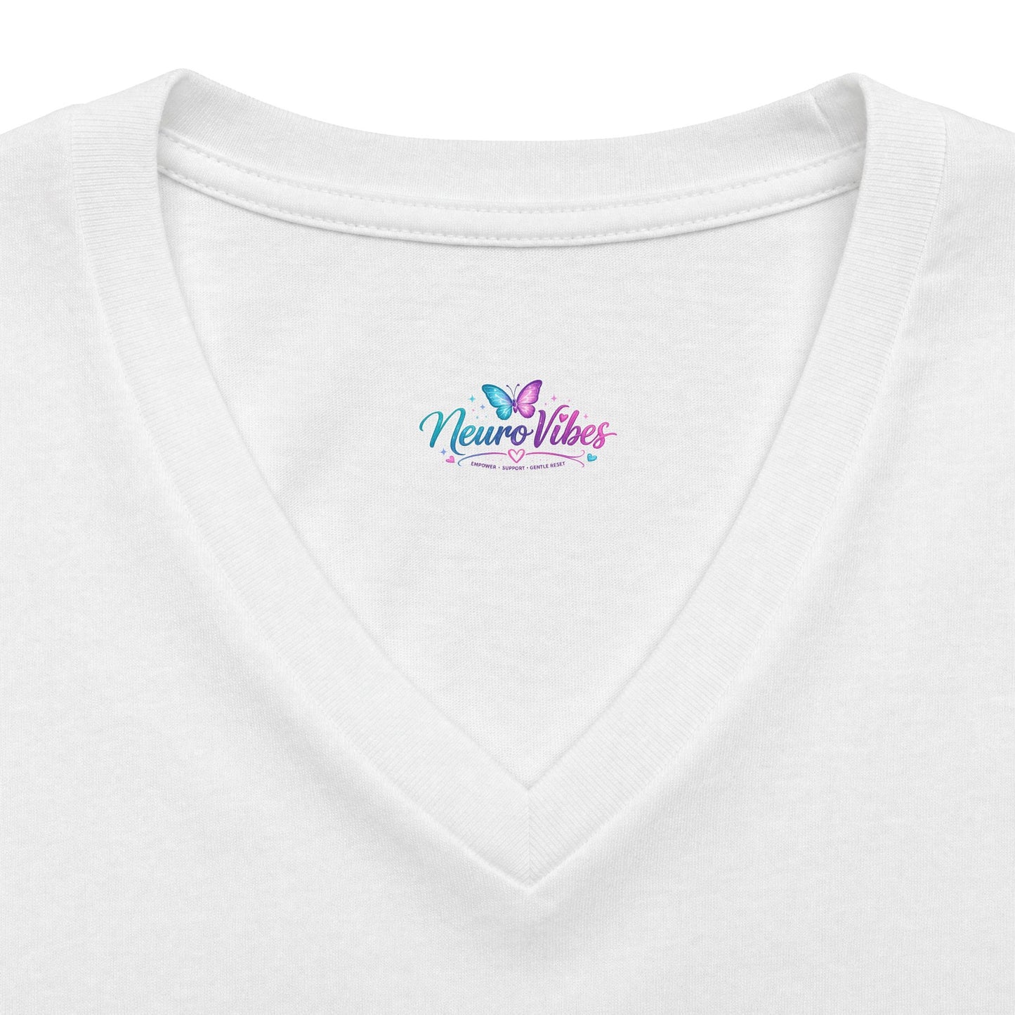 V‑Neck Tee — NeuroVibes Positive Affirmation T-Shirt | Choose Grace Over Perfection 💜🦋