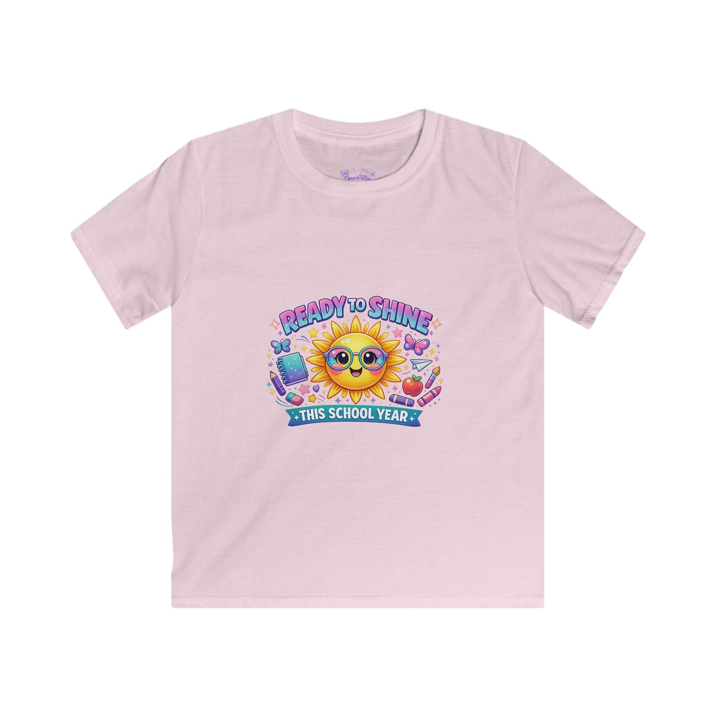 Kids Back to School Sunshine Tee | Ready to Shine School Shirt | Neurodivergent Pride Apparel | Colorful First Day of School T-Shirt ☀️📚🌈🦋