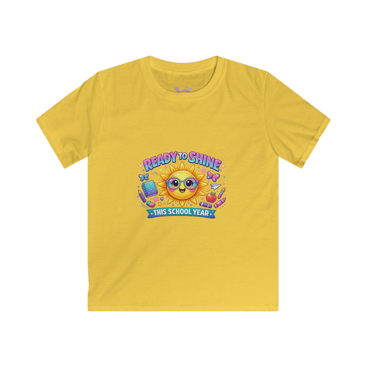 Kids Back to School Sunshine Tee | Ready to Shine School Shirt | Neurodivergent Pride Apparel | Colorful First Day of School T-Shirt ☀️📚🌈🦋