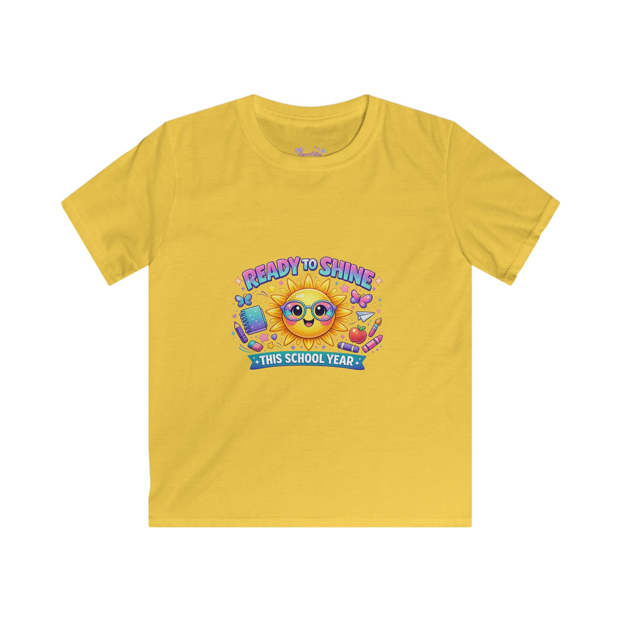 Kids Back to School Sunshine Tee | Ready to Shine School Shirt | Neurodivergent Pride Apparel | Colorful First Day of School T-Shirt ☀️📚🌈🦋