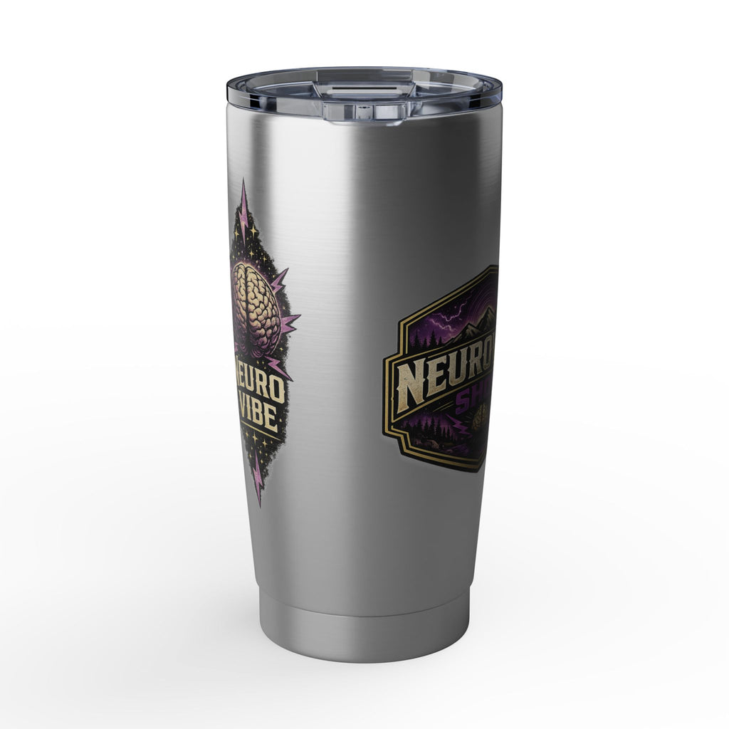 NeuroVibe Shop Ignite Your Mind 20oz Tumbler | Purple Lightning Brain Design | ADHD Autism Awareness Travel Mug | Neurodiversity Mental Health Gift