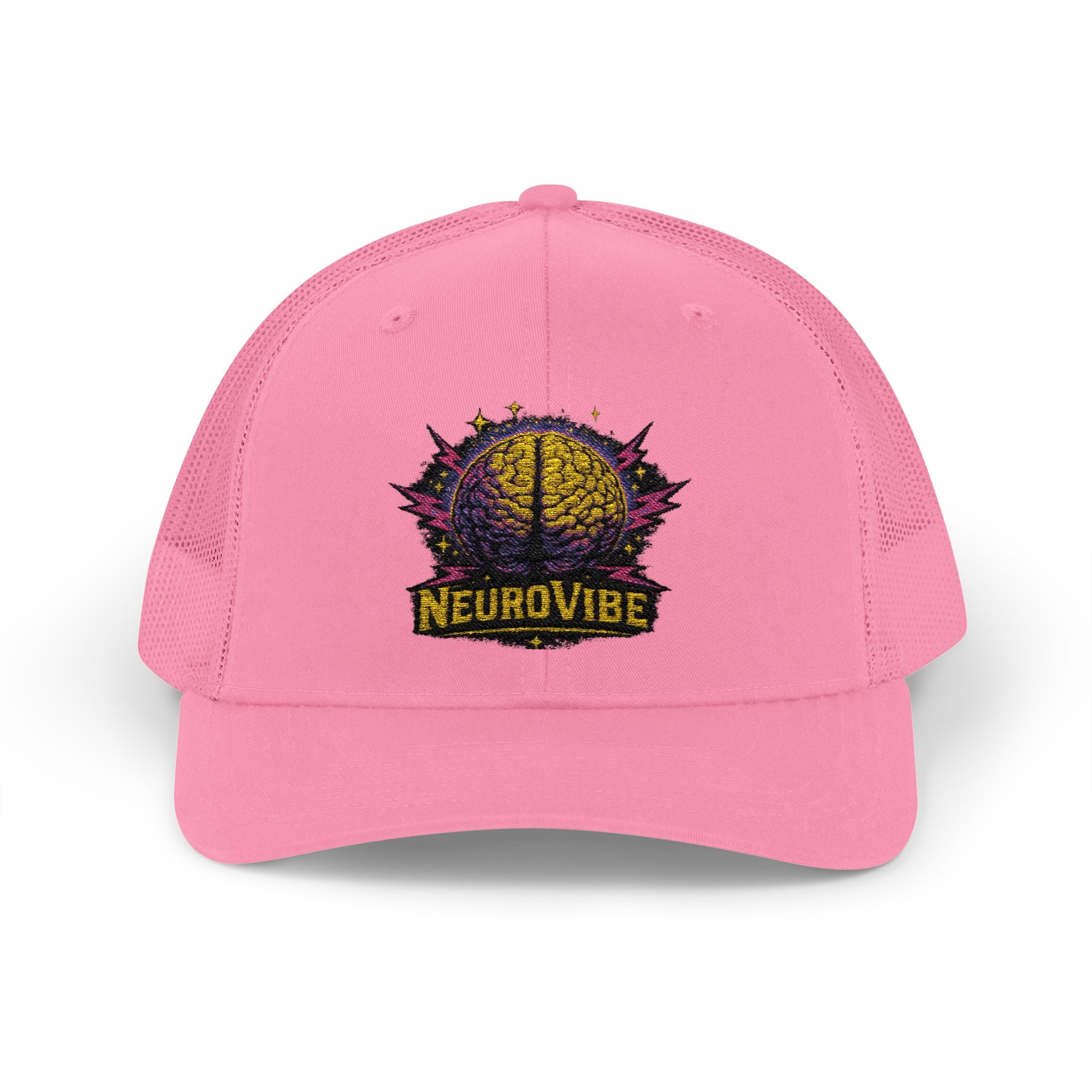 NeuroVibe Shop Retro Patch Hat – Purple Galaxy Mountain Logo Cap, Neurodiversity Awareness Hat, ADHD Autism Support Apparel, Vintage Outdoor Style Gift