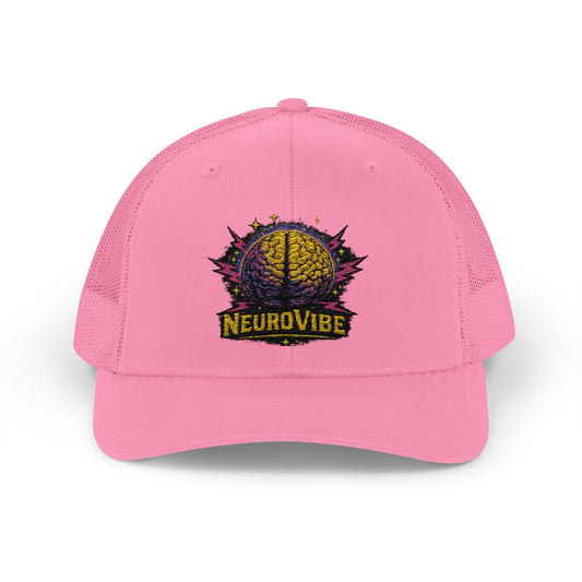 NeuroVibe Shop Retro Patch Hat – Purple Galaxy Mountain Logo Cap, Neurodiversity Awareness Hat, ADHD Autism Support Apparel, Vintage Outdoor Style Gift