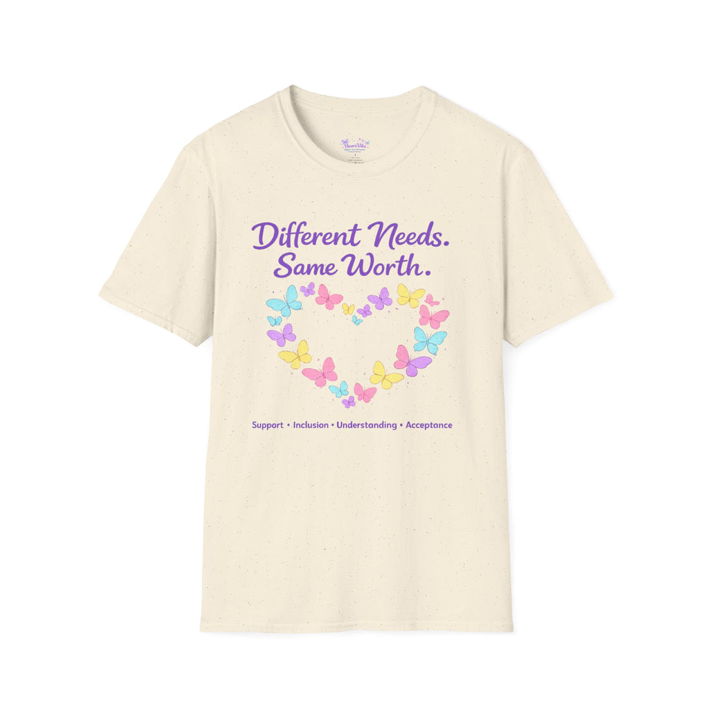 Different Needs Same Worth Shirt | Special Needs Awareness Tee | Neurodiversity Acceptance Butterfly T-Shirt